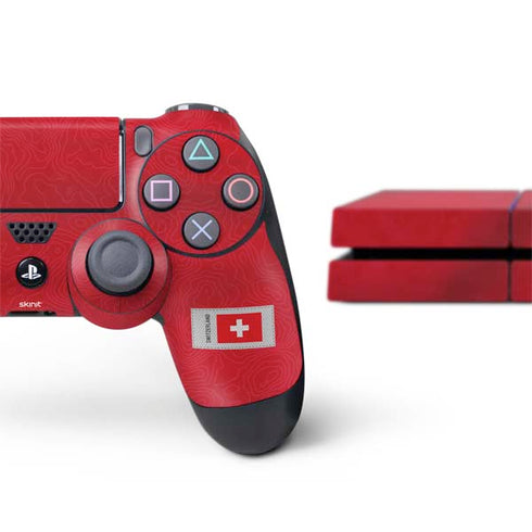 Switzerland Soccer Flag PS4 Console and Controller Bundle Skin